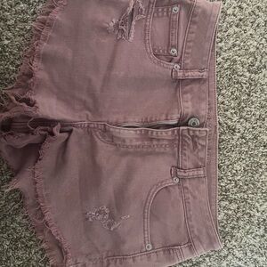 Women's Distressed Mauve Shorts